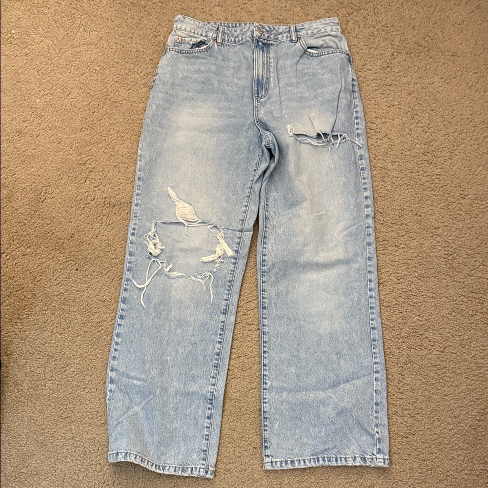 Garage Light Blue Distressed Women Jeans